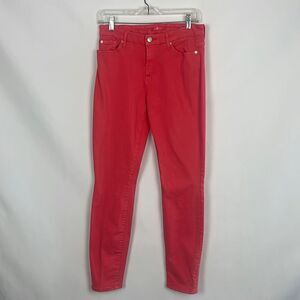 7 For All Mankind Coral High Waist Skinny Jeans